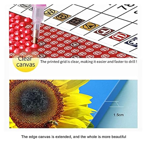 HUUG Kit fai da te Diamond Art Trapano completo con cornice, ricamo a punto croce con strass per decorazione da parete per casa, quadrato, 40,6 x 50,8 cm